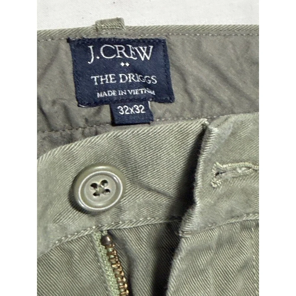 J.Crew The Driggs Chino Pants Men's 32x32 Olive Green Slim Fit Casual